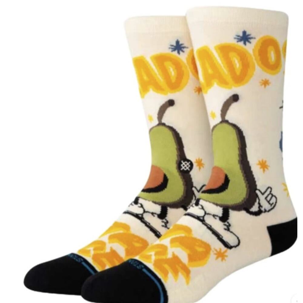 Stance Unisex Medium Food Stand Crew Socks In Canvas (Beige) Avocado A16-1